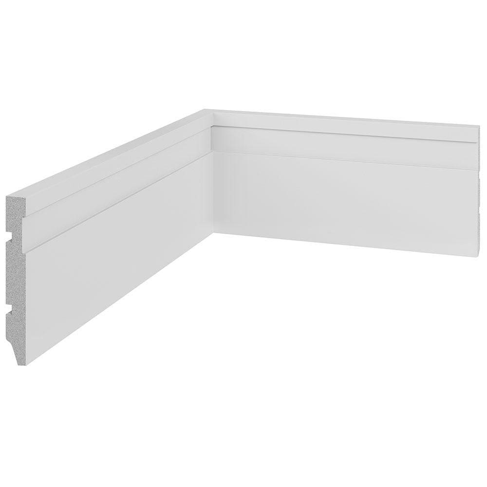 Rodapé de Poliestireno Modaza Frisado Branco 7 x 285 cm