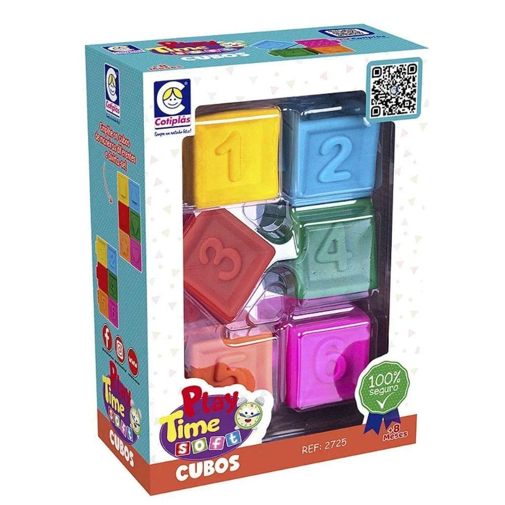 Brinquedo Educativo Play Time Soft Cubos Vinil - Cotiplás