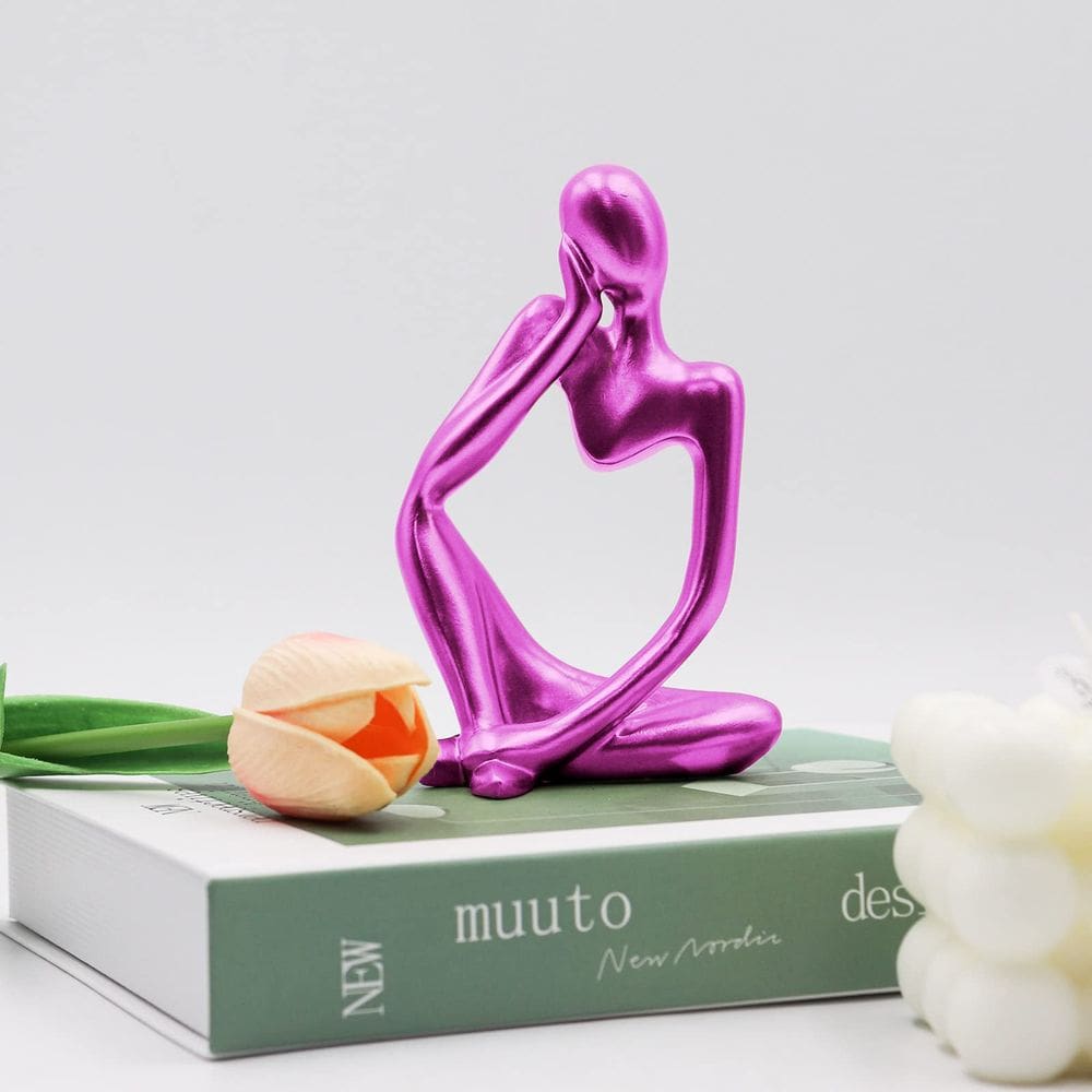 Escultura Dnoifne Thinker Resina Vermelha Direita Pequena 5,5x5,5x12,5 cm