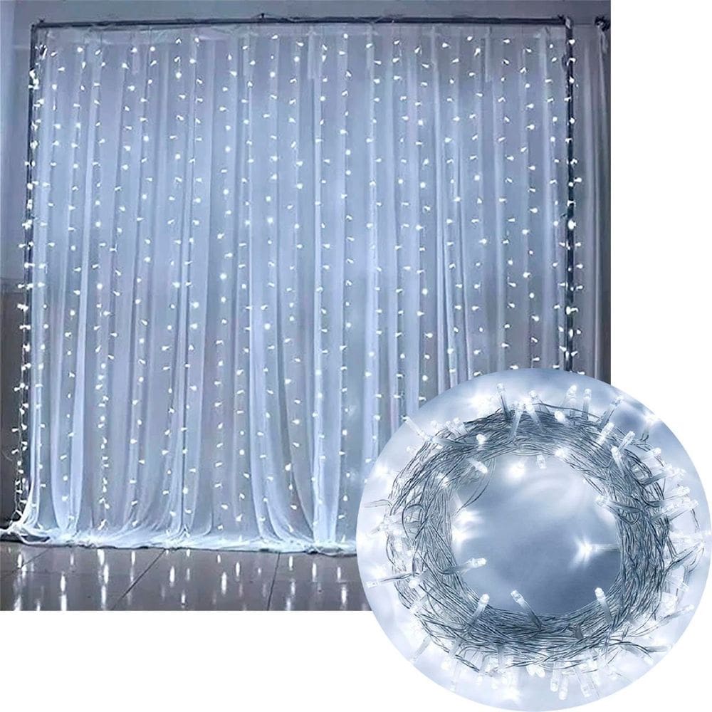 Pisca Cortina Natalina 520 Lâmpadas LEDs Branco De 220v 5x2m