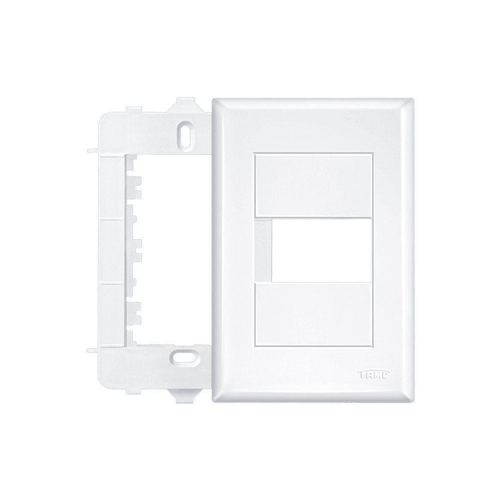 Placa Com Suporte Fame Evidence 4x2 Para 1 Módulo Horizontal Branca