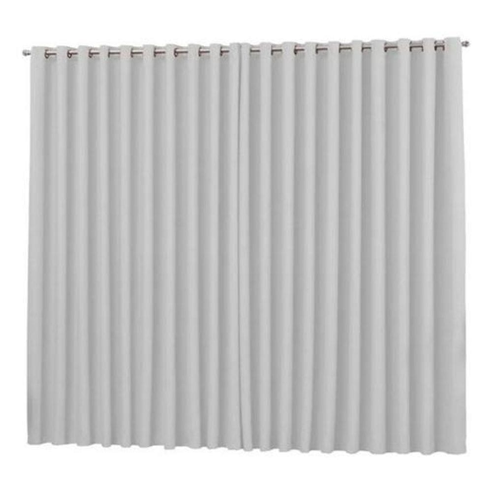 Cortina Blackout Branco Gelo Para Sala Em Tecido 2,00X1,30