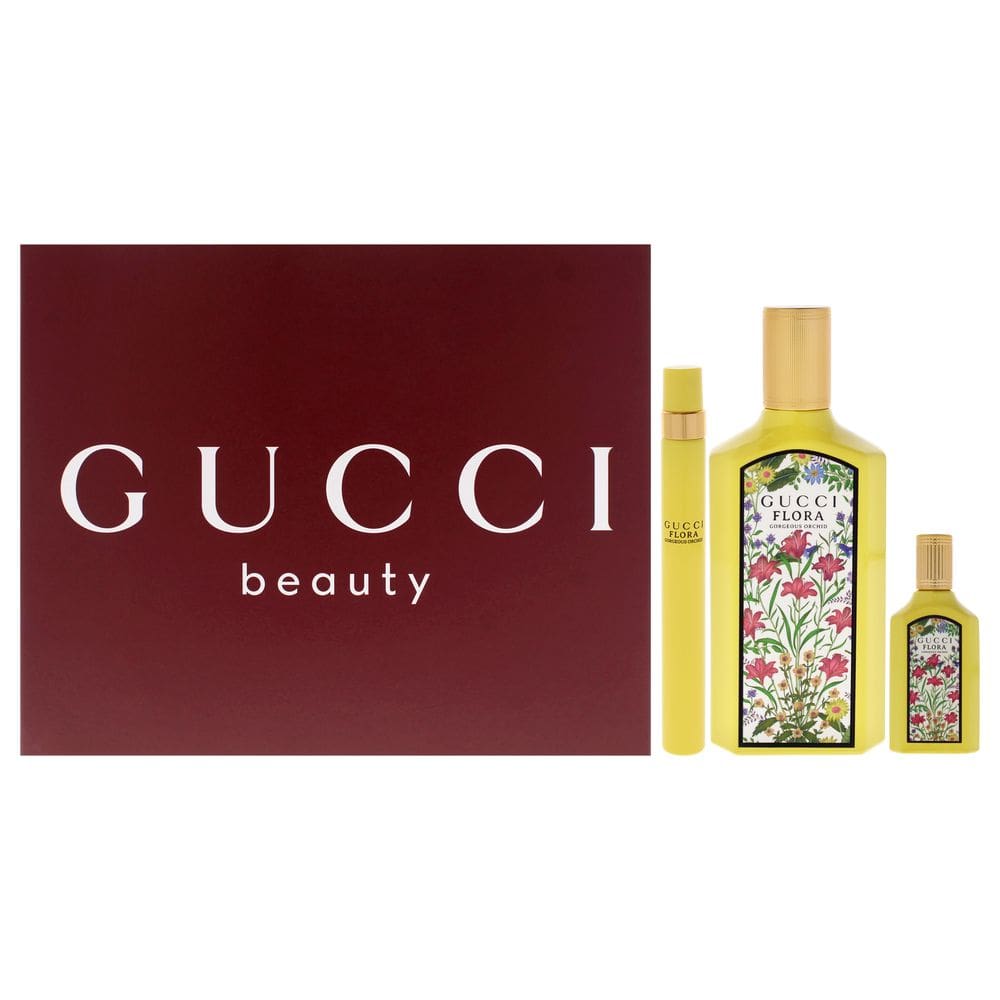 Conjunto de presente de 3 peças com perfume Gucci Flora By Gucci Eau de Parfum