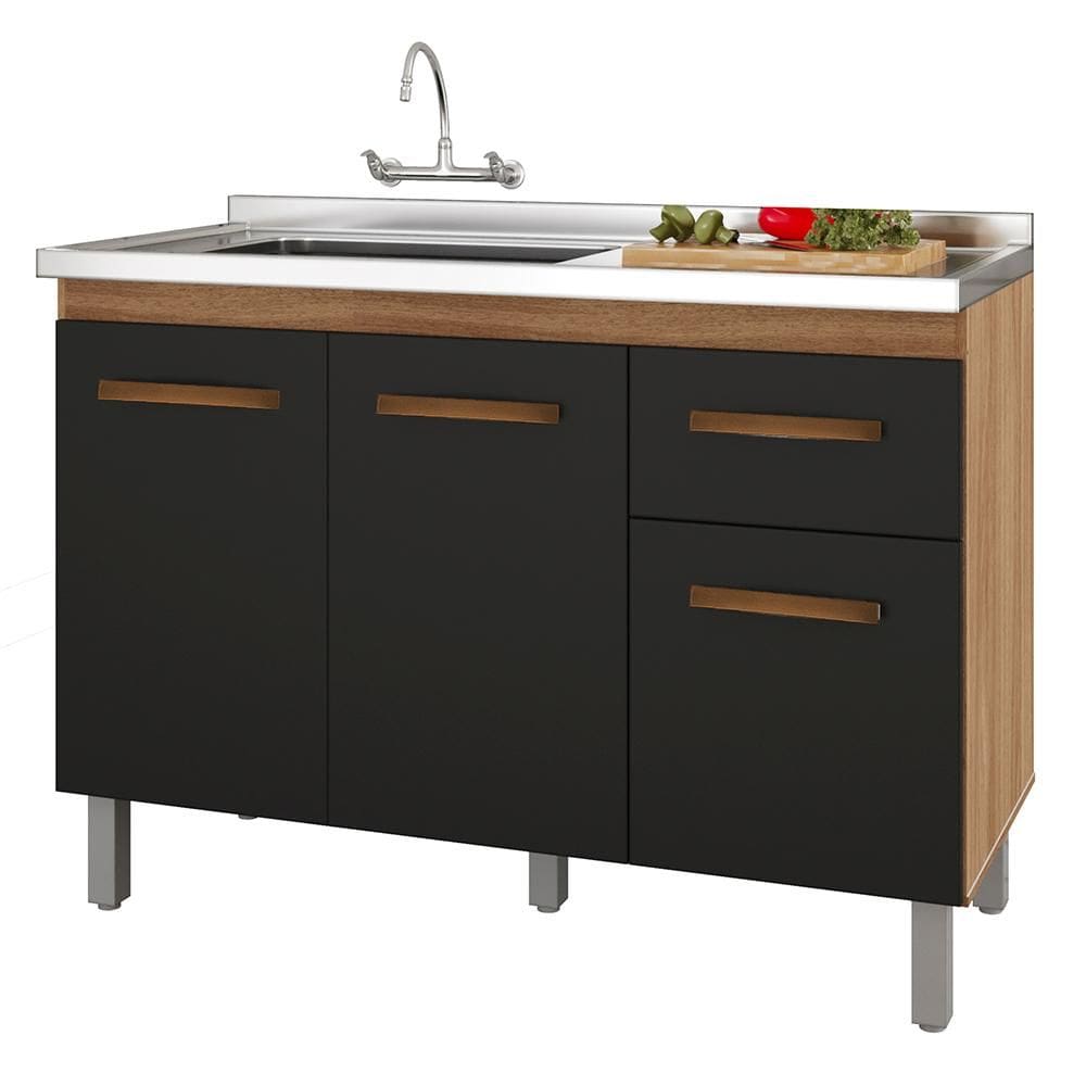 Balcao Sem Tampo Para Pia 120cm 9430 Savana Off White Mobbs