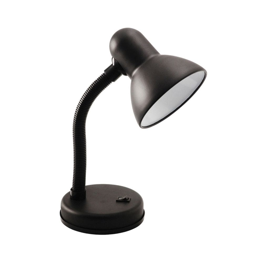 Lâmpada de mesa preta com pescoço flexível com lâmpada LED incluída