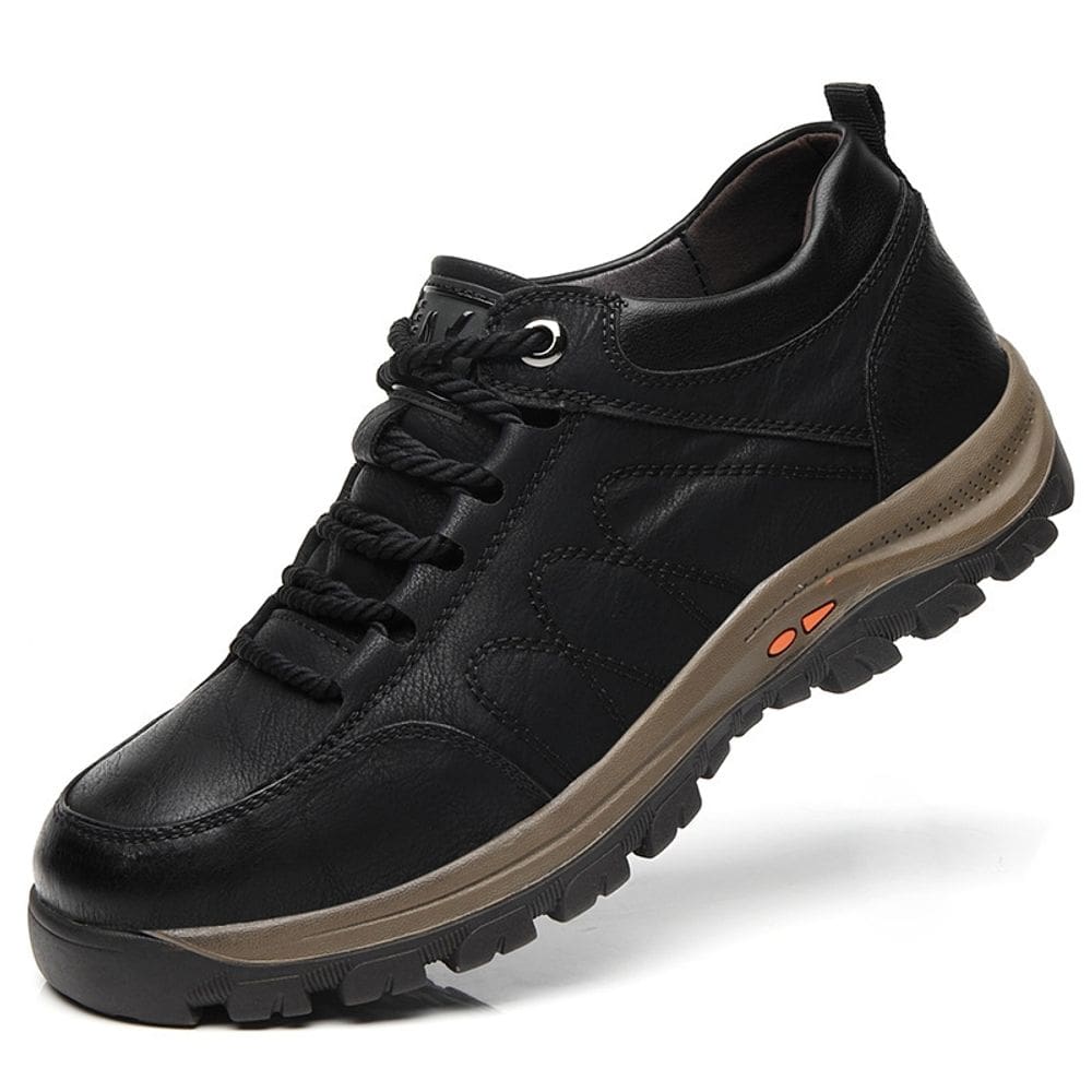 Sapatos de caminhada em couro ecológico preto para homens