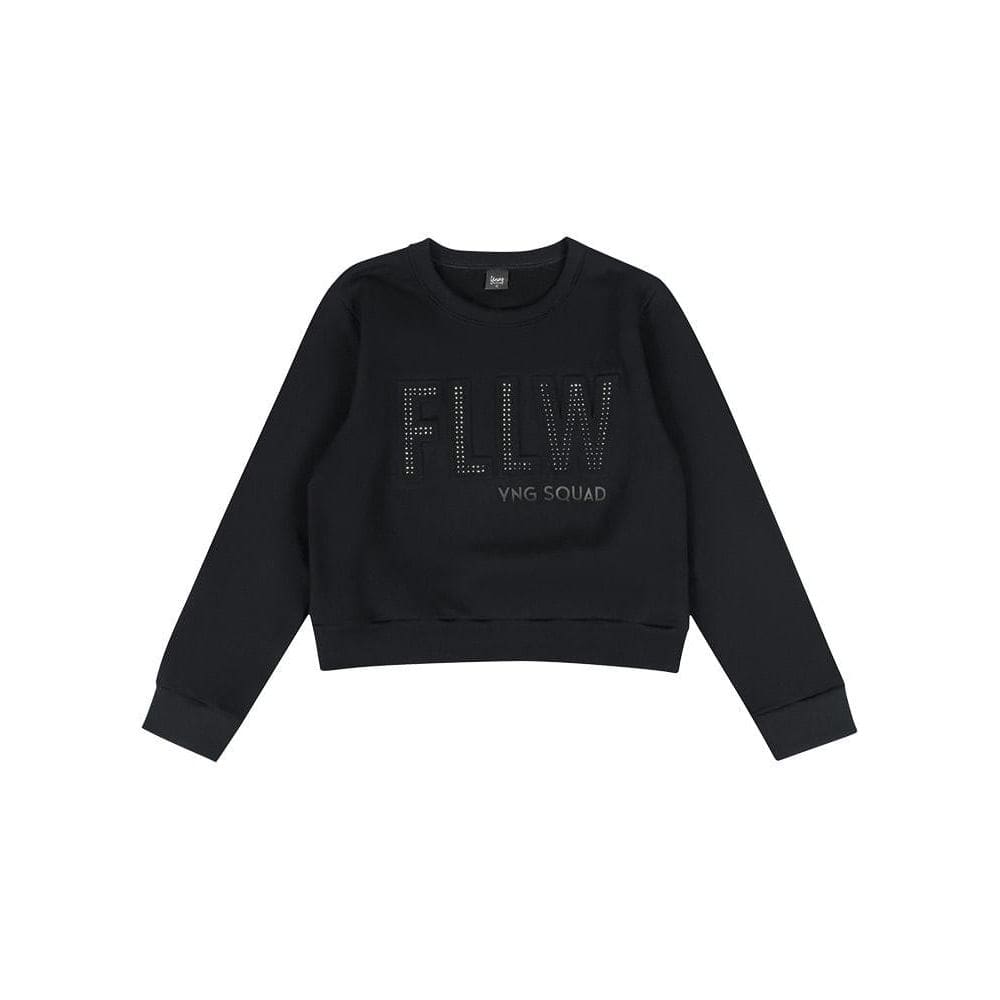 Blusão Cropped teen menina em moletom Young Class
