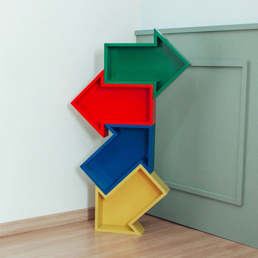 Kit 4 Nichos Setas Coloridas Prateleira Decorativa para Quarto Infantil Menina Menino Organizador Mobília Decor