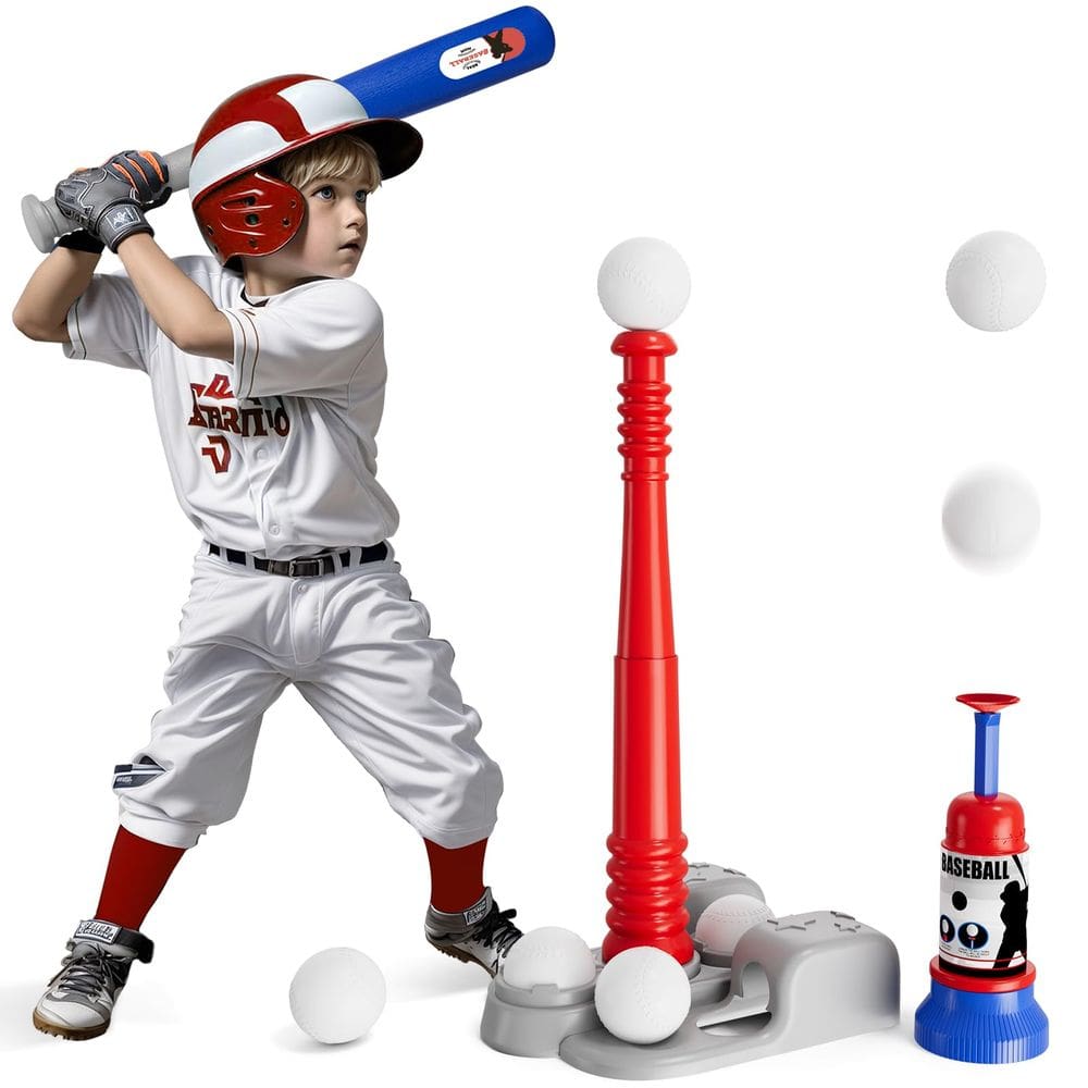 T Ball Set Wee Wonders 2 em 1 com máquina de arremesso automática