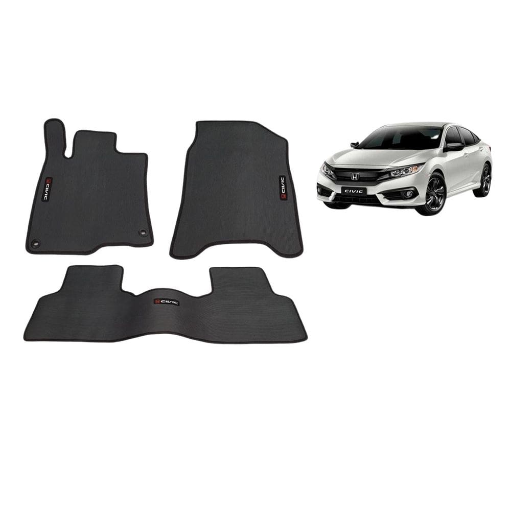 Tapete Borracha Civic 2017 Até 2023+ Com Traseiro Interiço