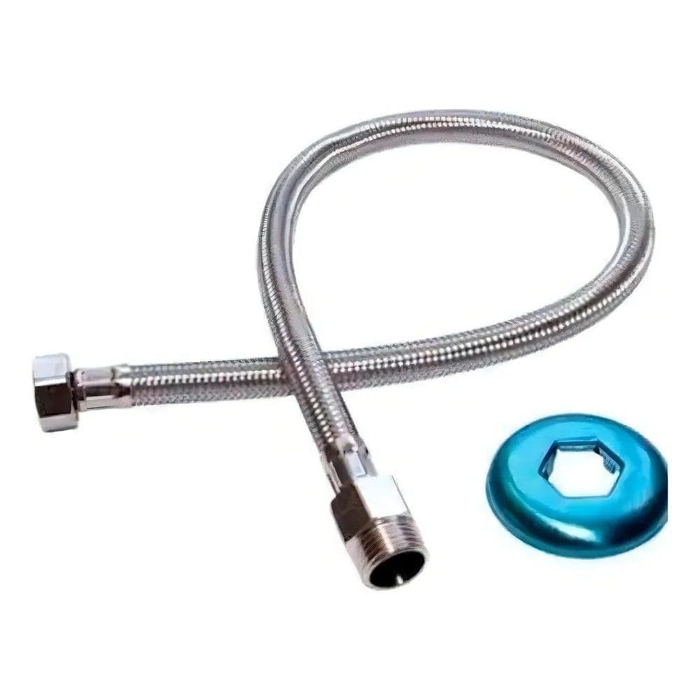 2X Engate Flexivel Rabicho Inox Tracado 30Cm Macho X Femea