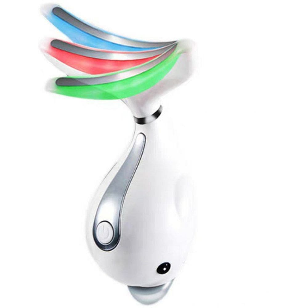 Massageador facial de pescoço LED, fototerapia, aquecimento,