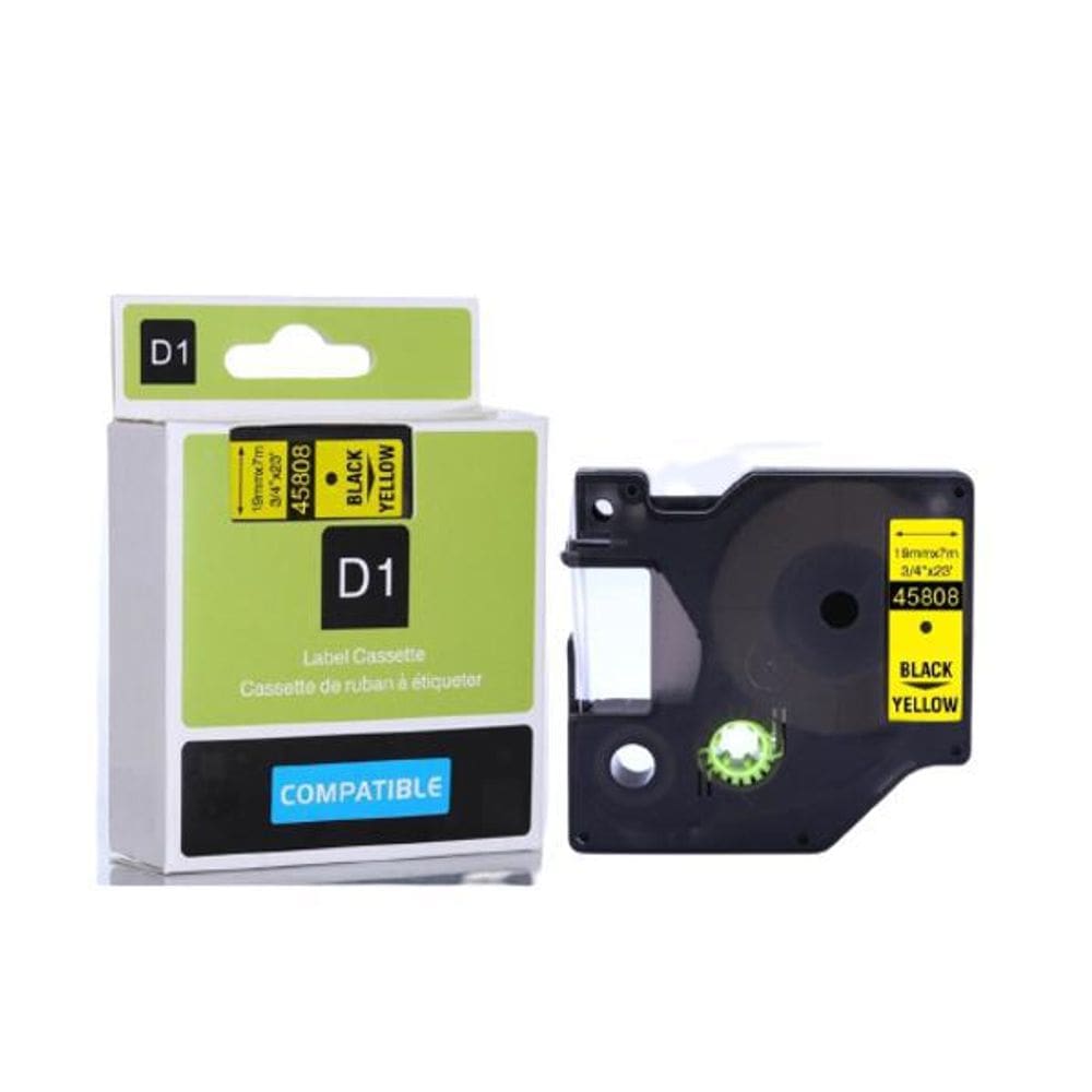 Fita Compatível Dymo D1 45808 Amarela 19Mm