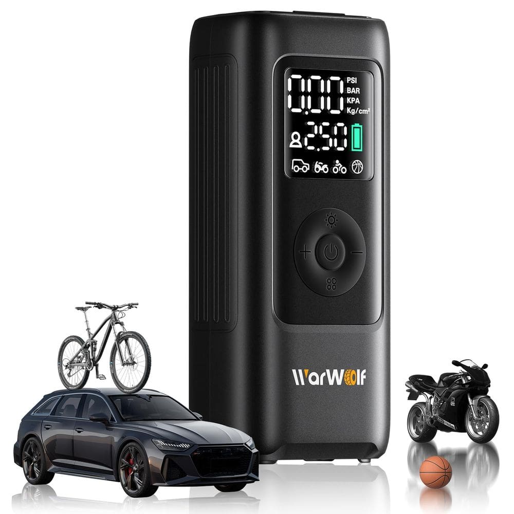 Compressor de ar portátil com inflador de pneus WarWolf 160PSI 48LPM