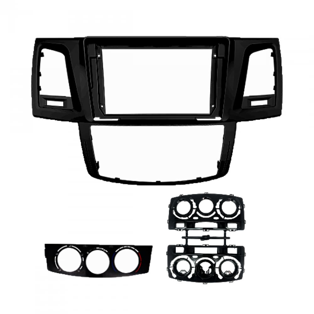 Moldura 9” Hilux, SW4 2006 a 2015 Ar Analógico - Black Piano