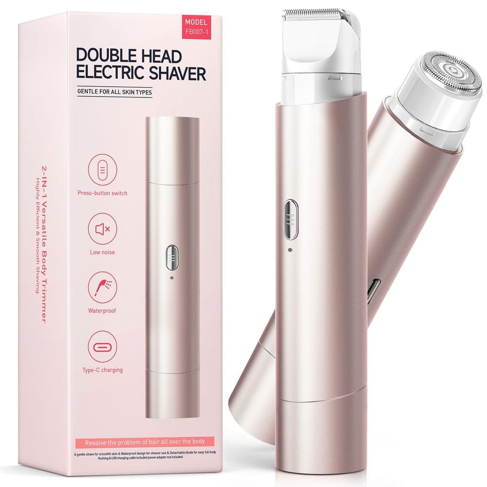 Aparador de biquíni Qwedcxza, barbeador de cabeça dupla para mulheres, preto