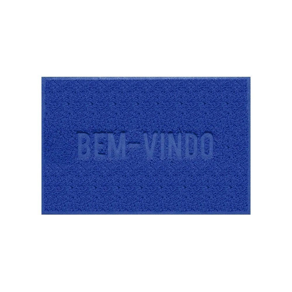 Capacho De Porta Pvc Antiderrapante 60x40cm - BV Azul