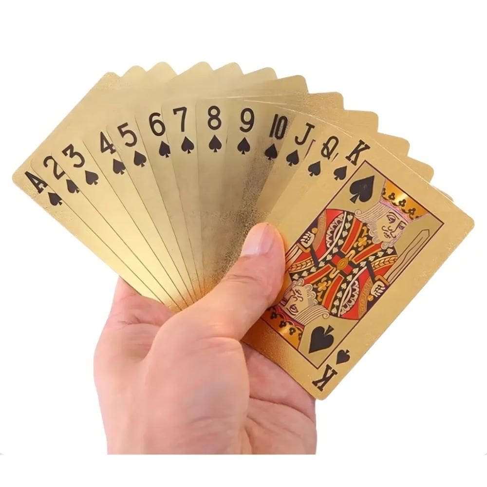 Baralho Premium Gold  24k Truco Poker Cartas Douradas Super Resistente
