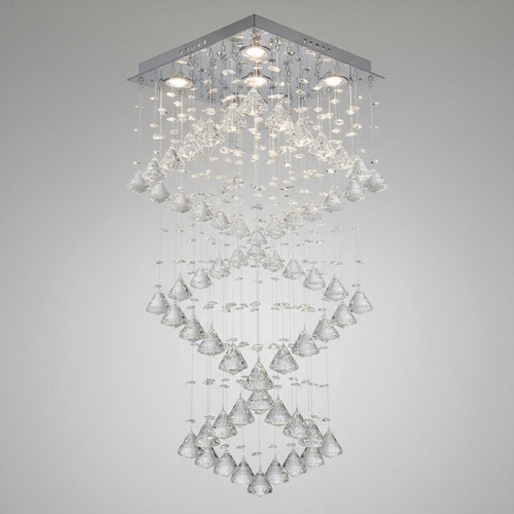 Lustre para sala, quarto, cozinha, sala de jantar, Hall, em Cristal Base 30x30