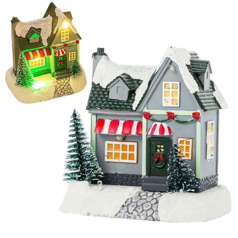 Cenario Natal Natalino LED Vila Enfeite Mesa Estante Arvore Neve Iluminaçao Decorativo Celebraçao Festa Fim de Ano
