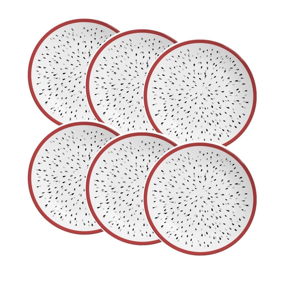 Conjunto de 6 Pratos de Sobremesa Pitaya de Cerâmica 21cm - Alleanza