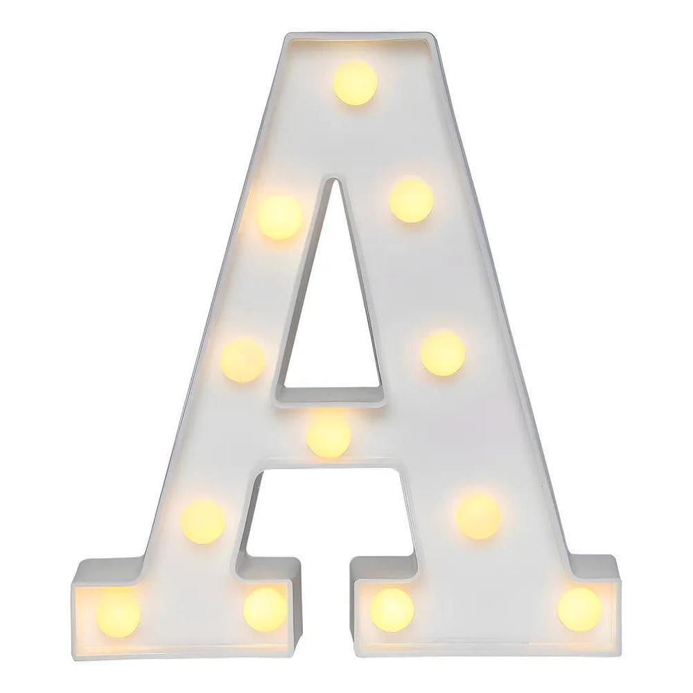 2X Luminária Decorativa Led 3D Letra A Branca 21Cm Decor F