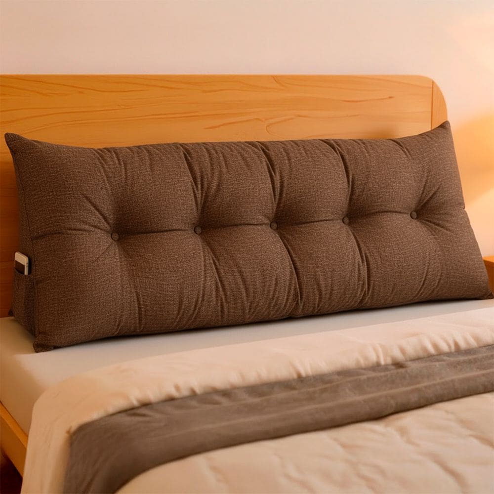 Almofada de Cabeceira Encosto Apoio para Lombar com Bolso Lateral 160x50x20 - BF Colchões