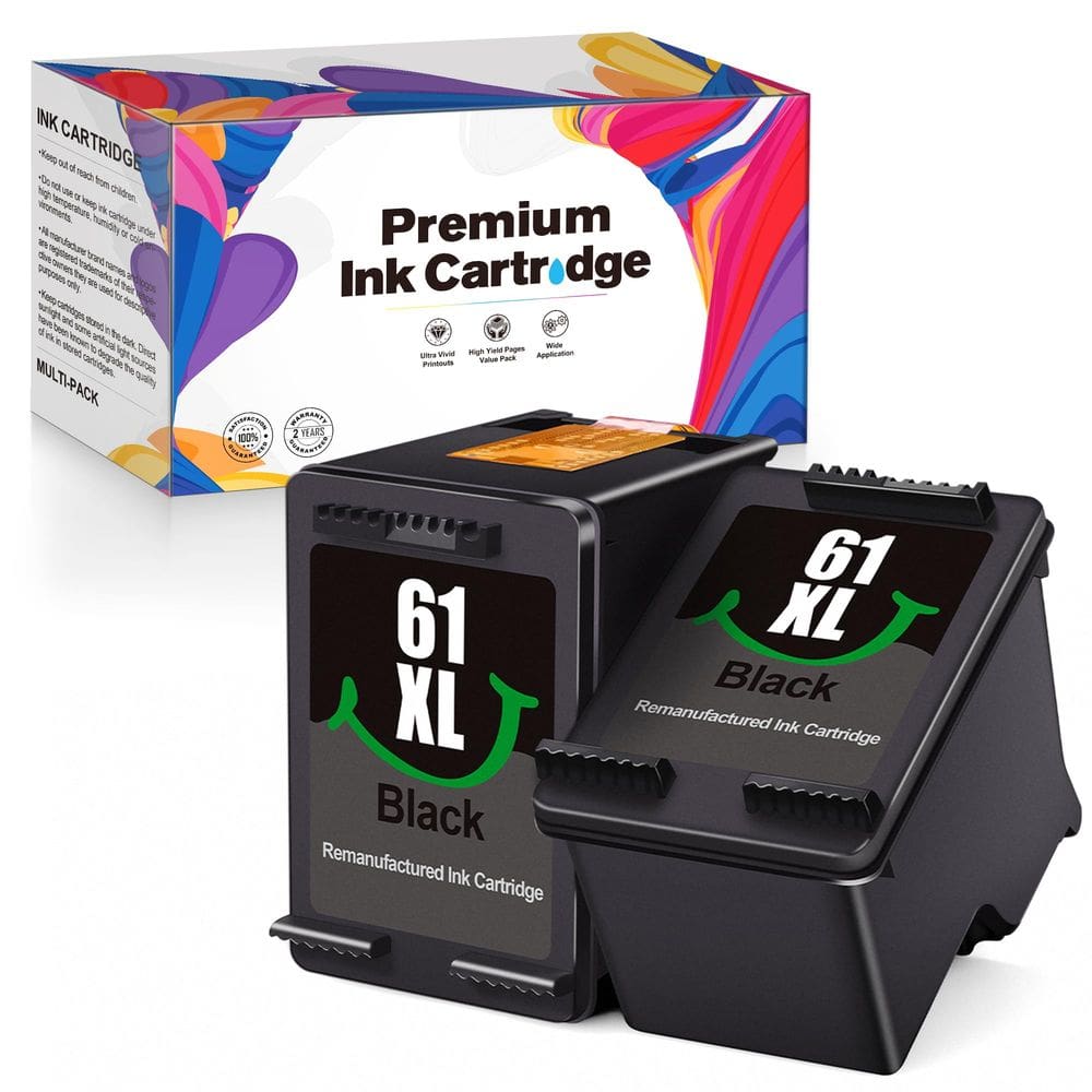 Cartuchos de tinta VOREDO 61XL pretos remanufaturados versão 2