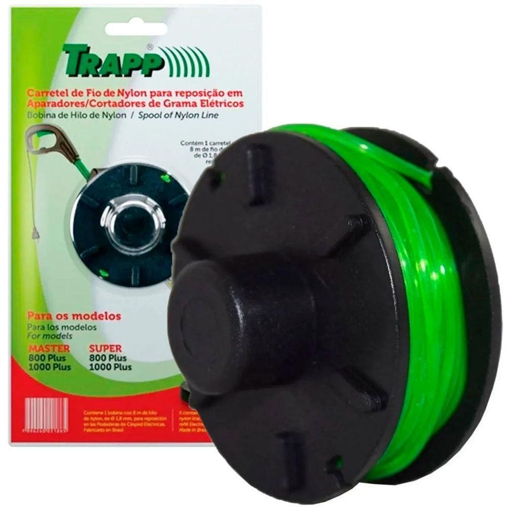 Carretel Para Cortador Aparador Grama Com Fio Nylon 8m 1,8mm
