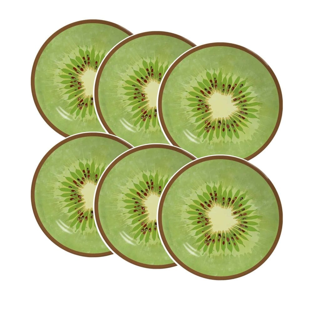 Conjunto de 6 Pratos de Sobremesa Kiwi de Cerâmica 21cm - Alleanza