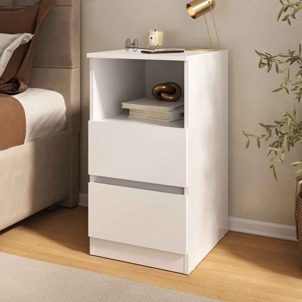 Mesa de Cabeceira 38,5cm com 2 Gavetas Multimóveis MP4395