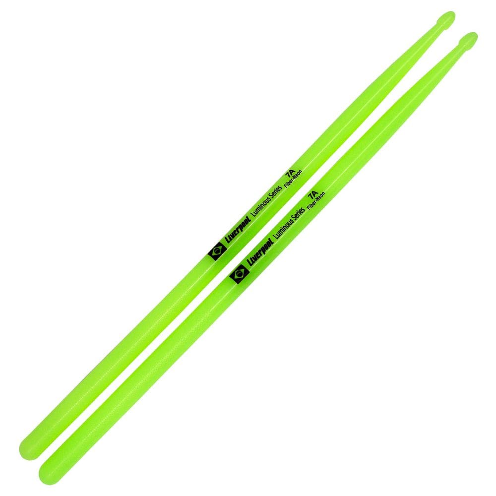 Par De Baquetas Liverpool Luminous Neon Fluorescente 7A Verde