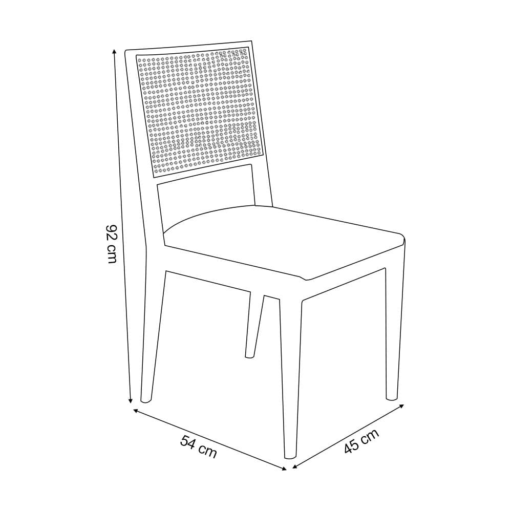 Conjunto com 4 Cadeiras de Jantar Suellen em Madeira e Mdf Cerejeira Linho Cinza Prata