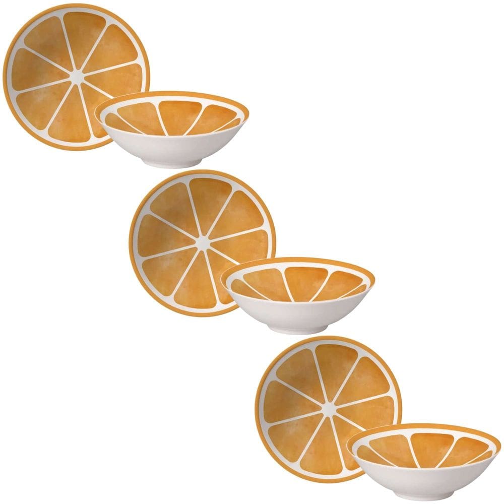 Conjunto de 6 Bowls Laranja de Cerâmica 300ml - Alleanza