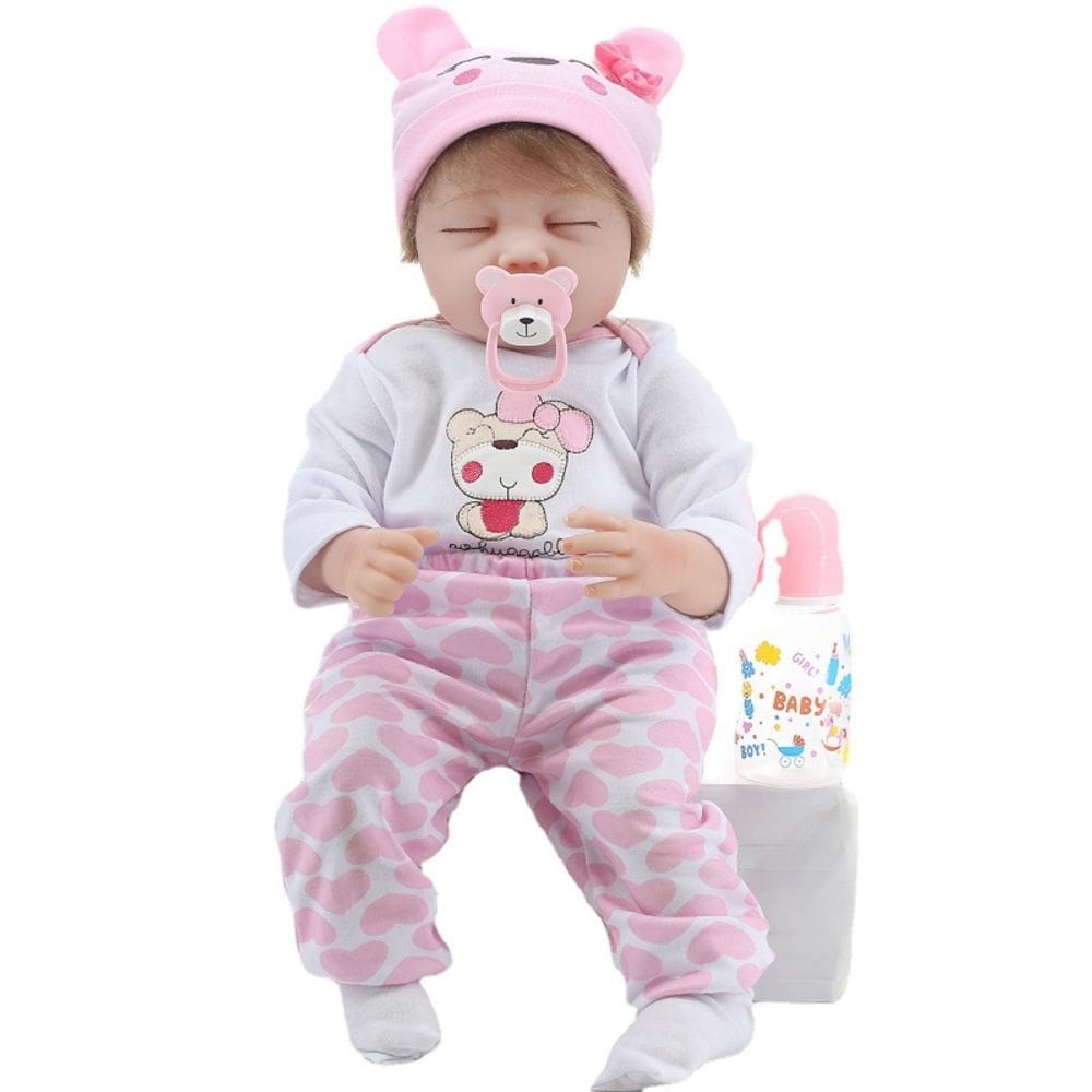 Vinil de silicone Baby Reborn Doll 55 cm com roupas e acessórios