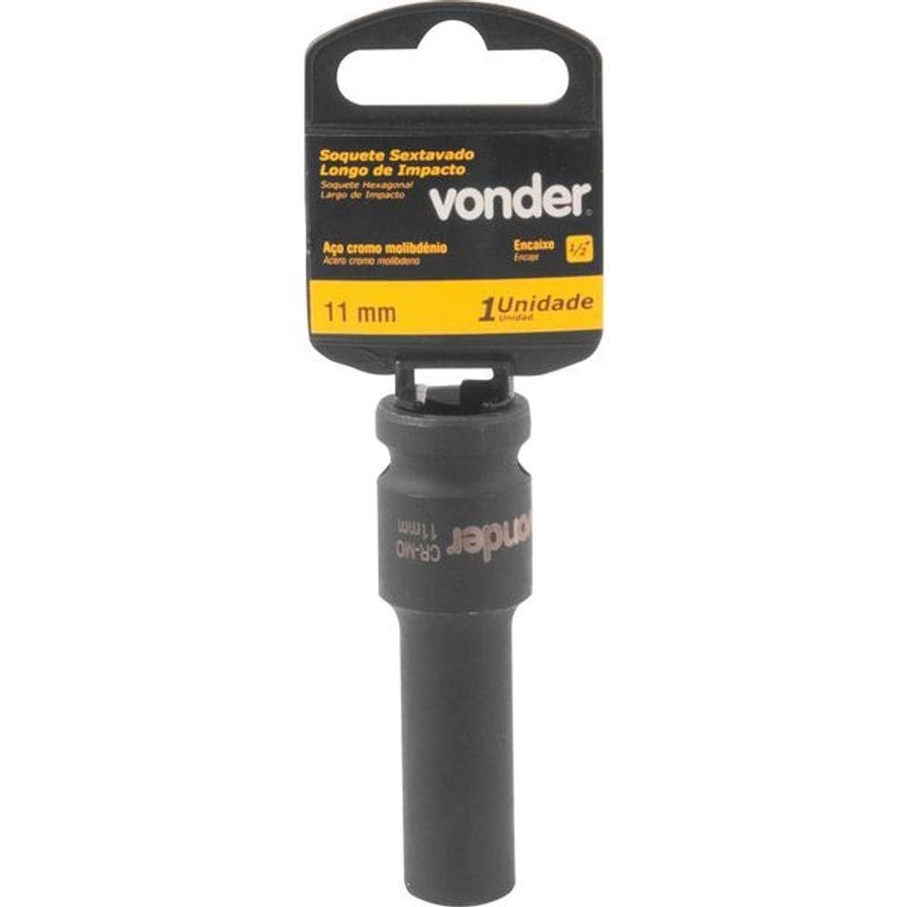 Soquete Sextavado De Impacto Longo Encaixe 1-2” 11mm Vonder