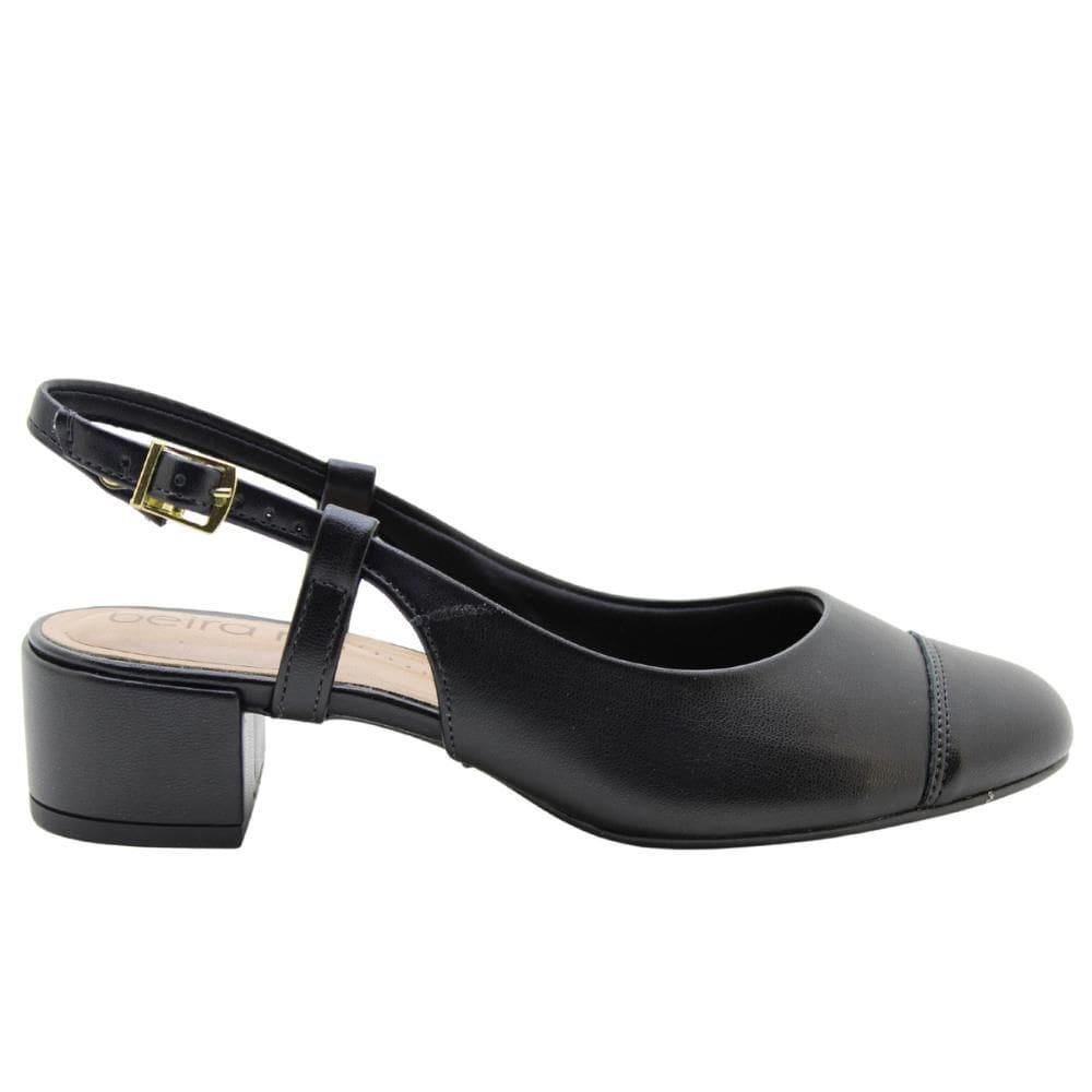 Sapato Scarpin Beira Rio Slingback Napa Turim Preto