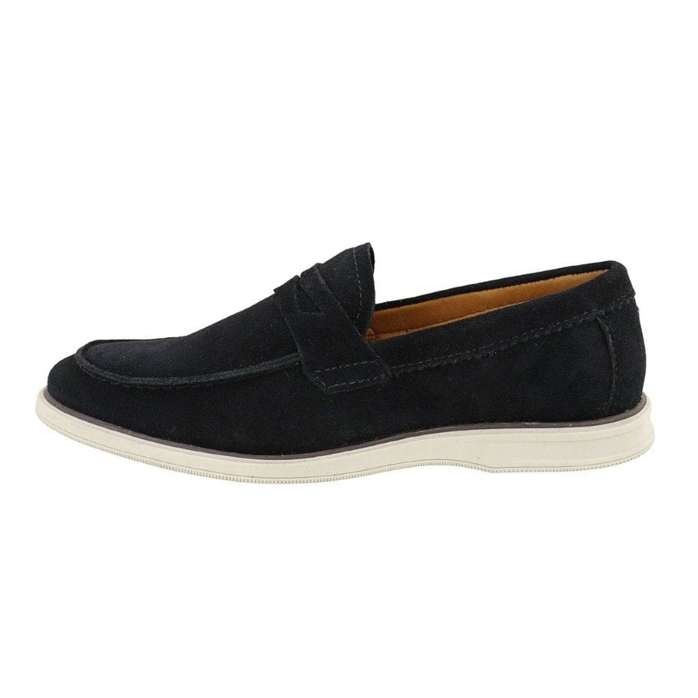 Mocassim Loafer Masculino Couro Camurça Nobre Calce Facil Old Money Solado TR Confortavel Macio