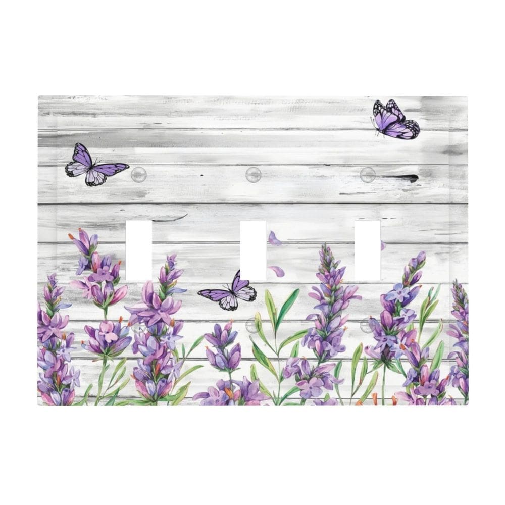 Tampa do interruptor de luz CKHTER Lavender Purple Lilac Butterfly