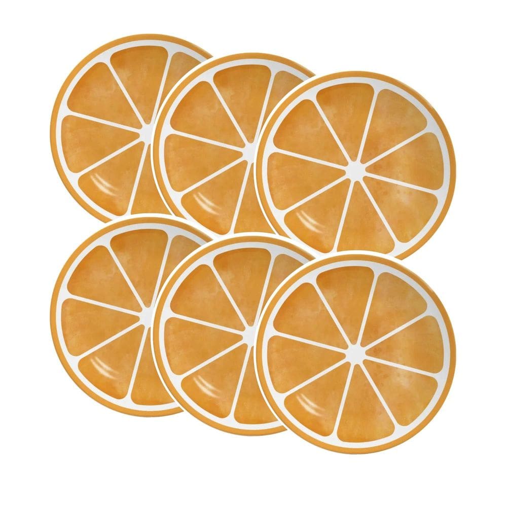 Conjunto de 6 Pratos de Sobremesa Laranja de Cerâmica 21cm - Alleanza