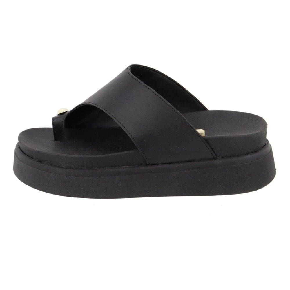 Sandalia Flatform Papete Tamanco Feminino Detalhe Dedo Peça Organica Dourada Anatomica Macia