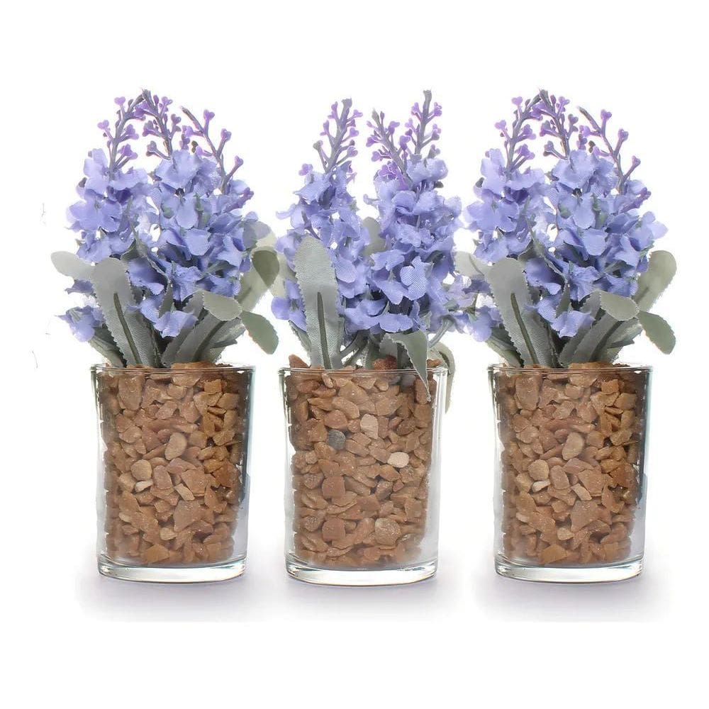 Vaso De Flor Artificial Decorativa Arranjo De Mesa Lavanda C