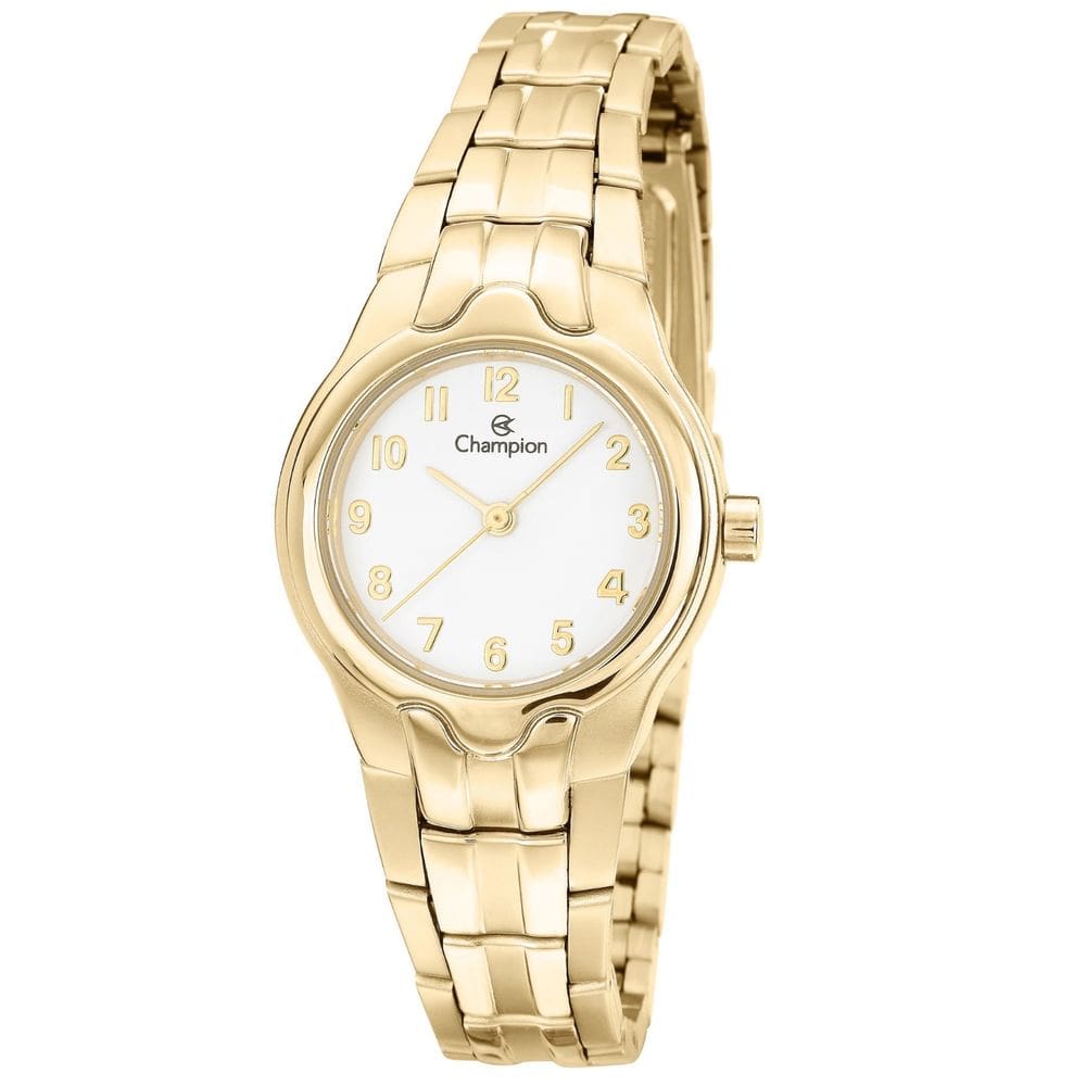 Kit Relógio Champion CH28960W Feminino Dourado Colar Brinco