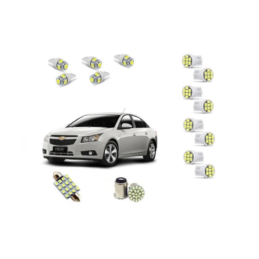 Kit Lâmpadas Blue Lion p/ Cruze 2011-2014 - Teto, Placa, Ré