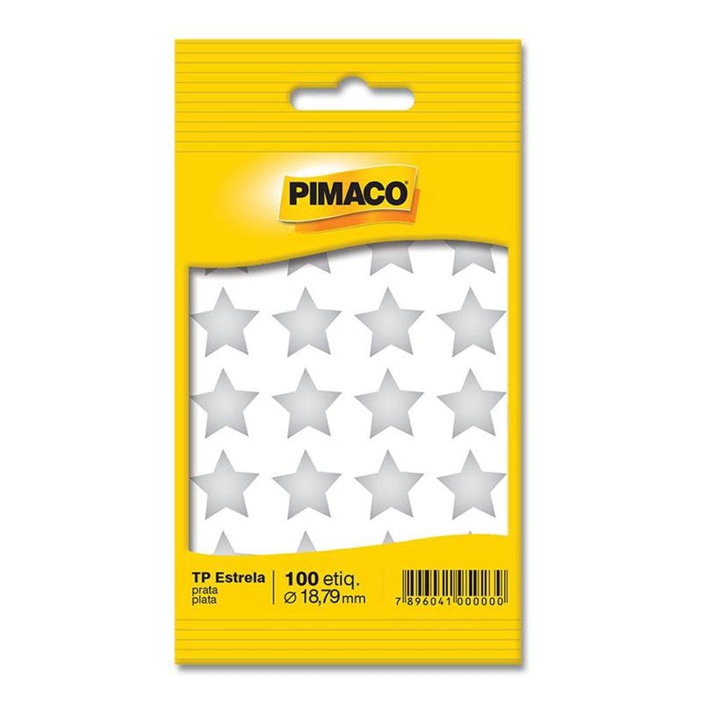Etiqueta adesiva TP18 Estrela prata Pimaco