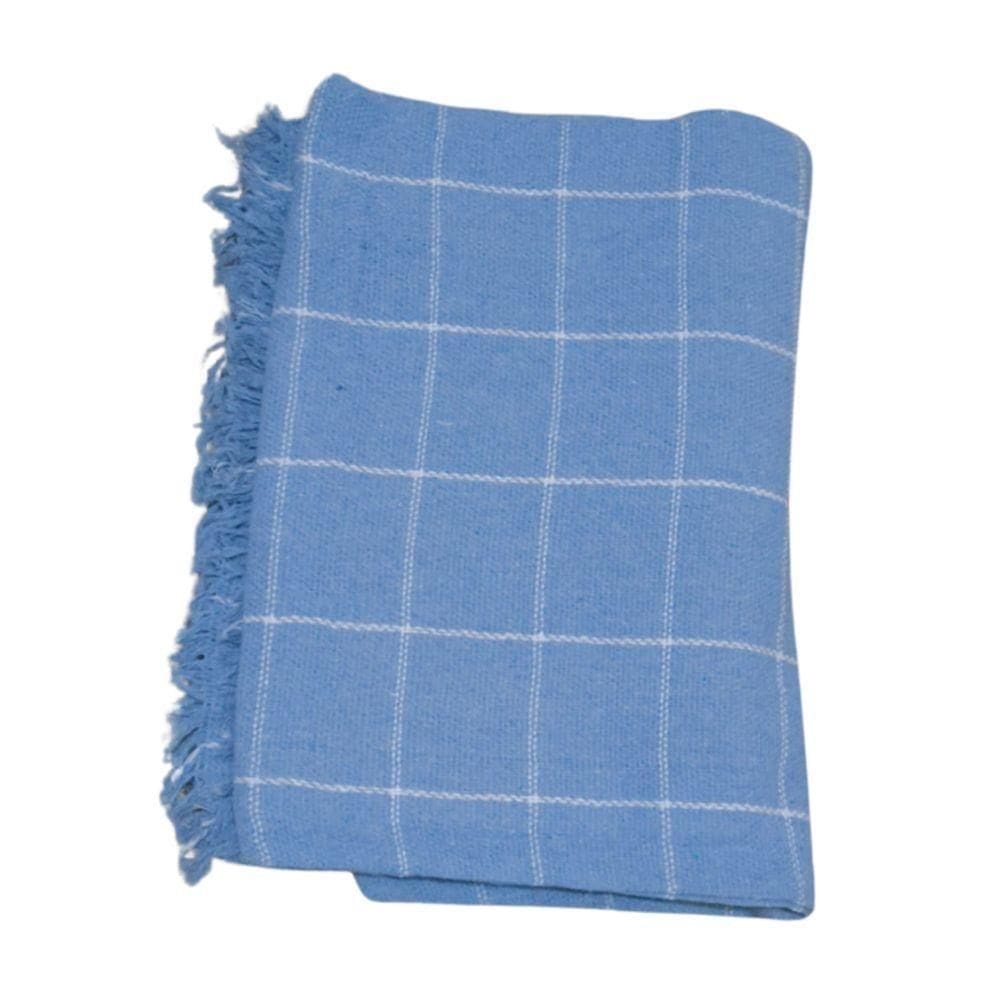 Manta Para Sofá E Cama Grande 2 E 3 Lugares 2,40x1,80 De Luxo Protetora De Sofa Gigante Listrada Azul Bebê