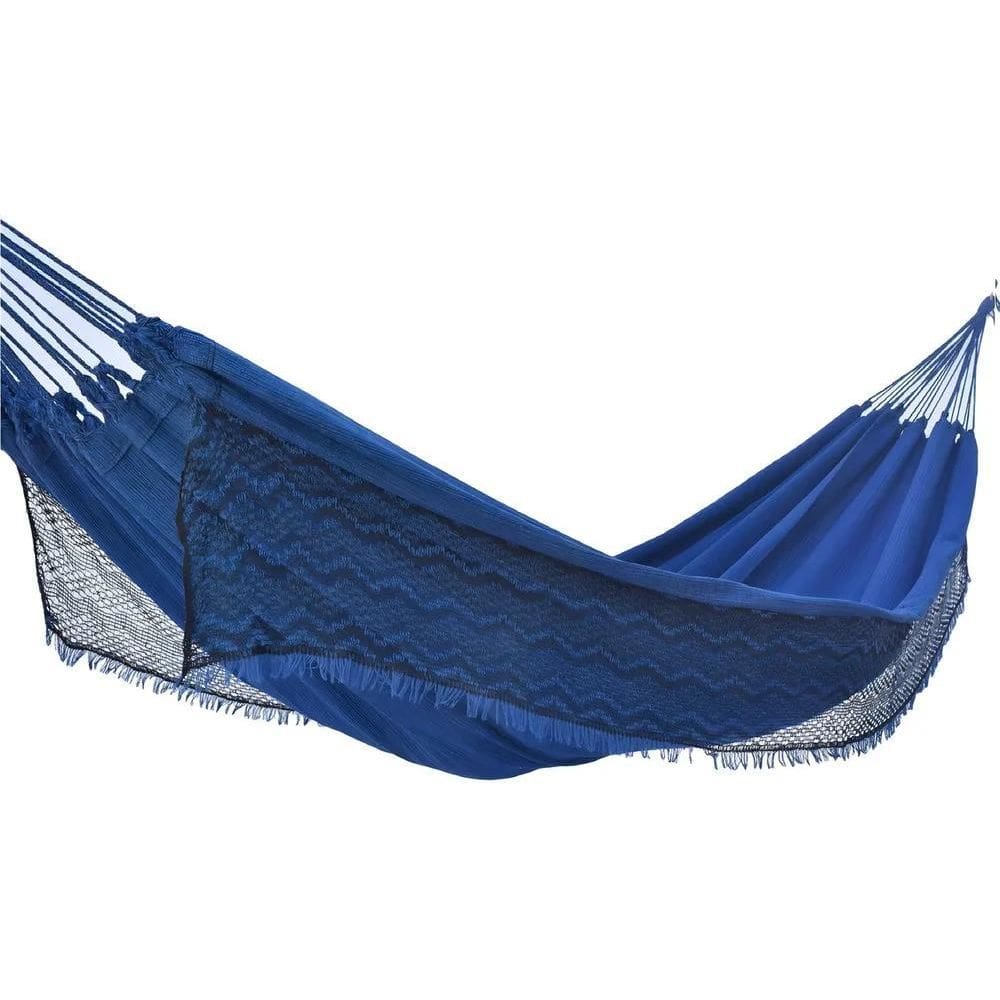 2X Rede Dormir Descanso Casal Tecido Algodão Resistente Je