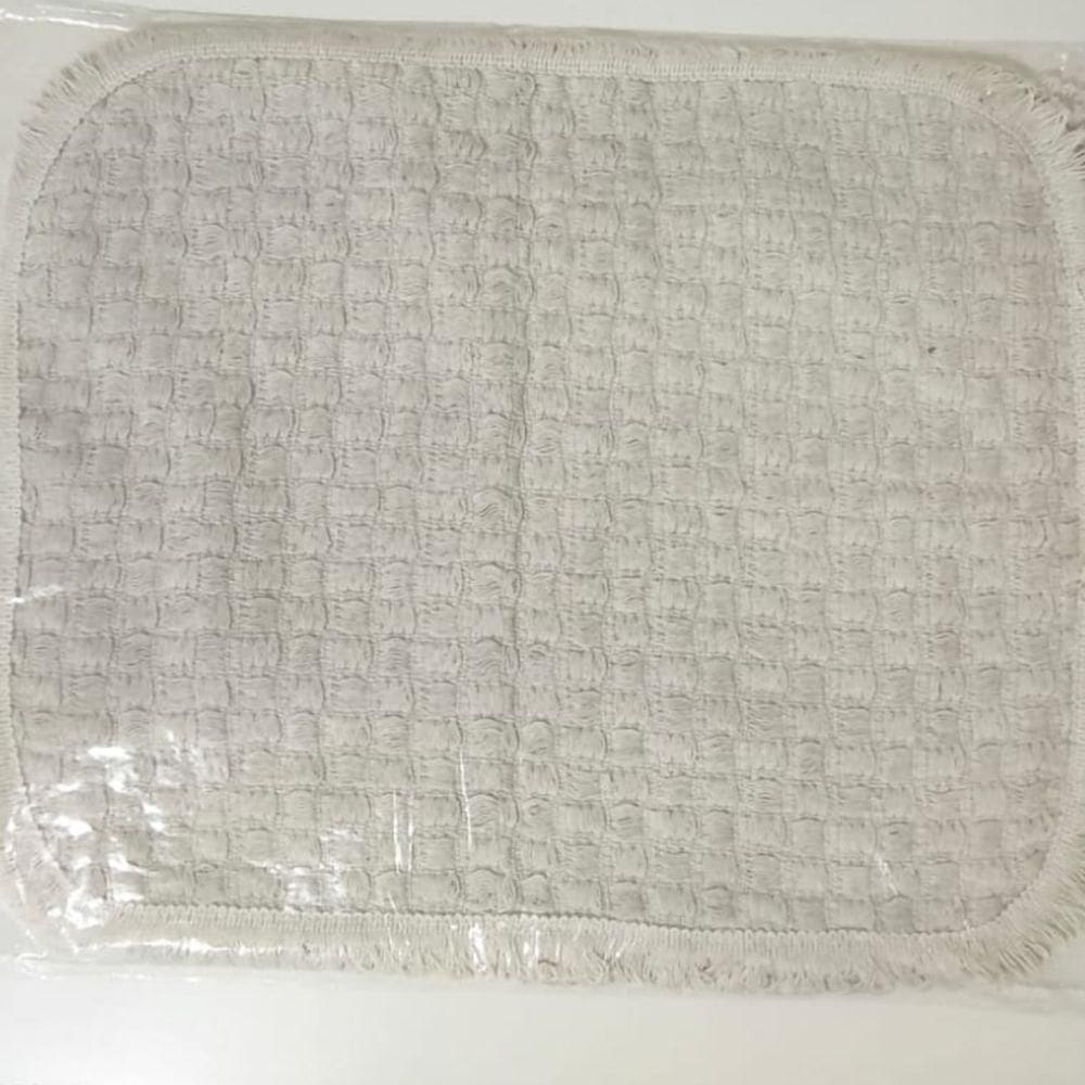Kit 3 Peças De Tapete Banheiro Algodão 100% Tamanho 50x40cm Para Piso Chão Estampado E Liso Cru Liso
