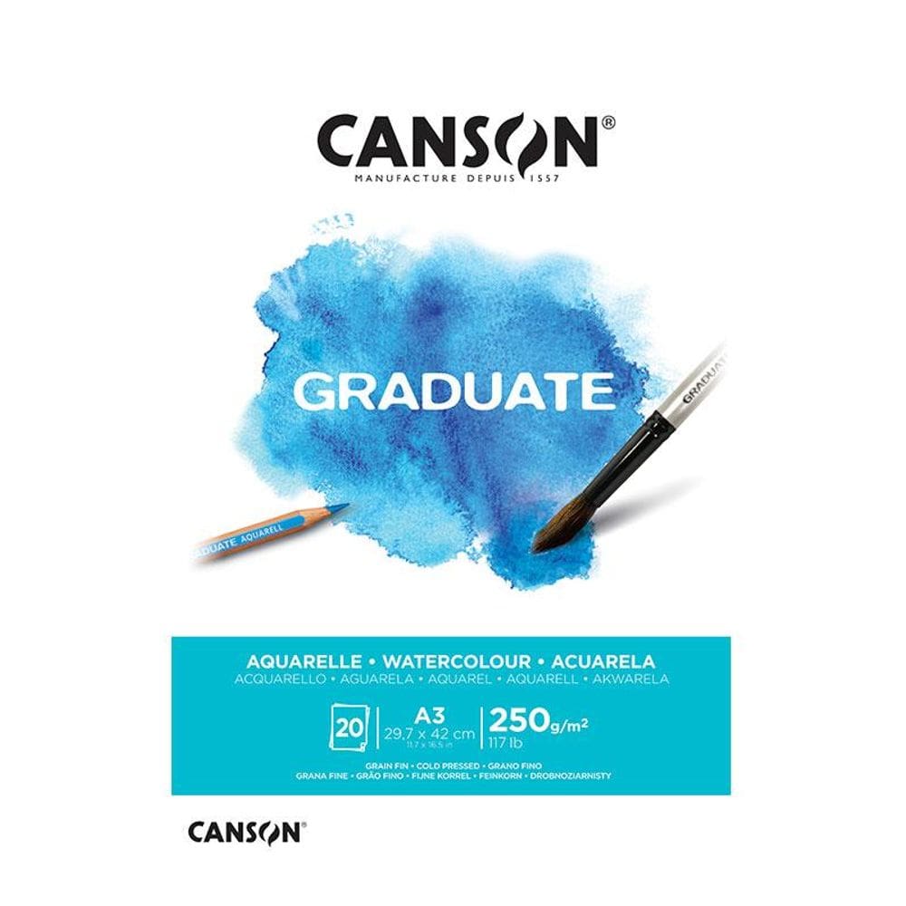 Bloco graduate aquarela A3 250g com 20 folhas Canson