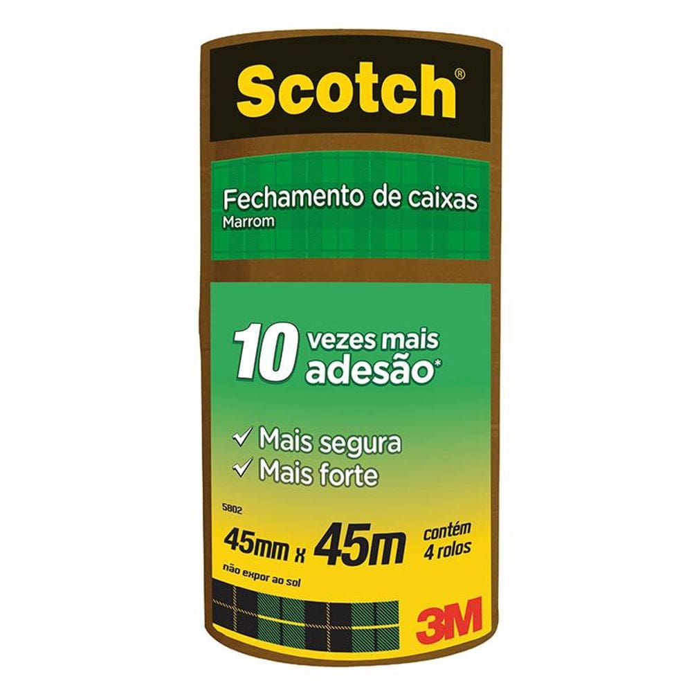 Fita para embalagem Marrom 45mmX45m com 4 rolos 5802 - 3M